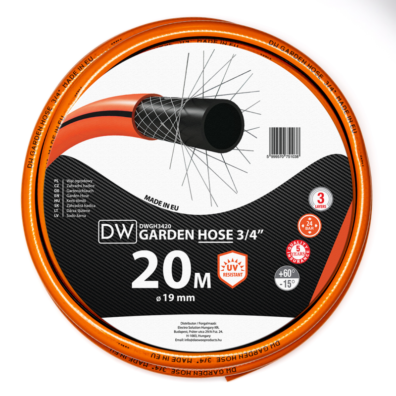 DWGH3420 Locsolótömlő 20m 1/2 "